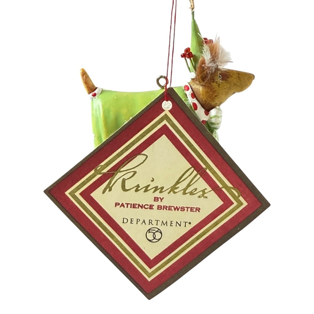 Dept 56 Krinkles Patience Brewster Terrier Dog Christmas Ornament 56.36600 NIB